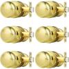 imageProbrico Interior Door Knob for Hallway Black Door Knobs Closet Door Knob Passage Door Knob with Round Ball Knob 6 PackPolished Brass