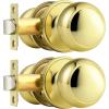 imageProbrico Interior Door Knob for Hallway Black Door Knobs Closet Door Knob Passage Door Knob with Round Ball Knob 6 PackPolished Brass