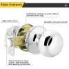 imageProbrico Interior Door Knob for Hallway Black Door Knobs Closet Door Knob Passage Door Knob with Round Ball Knob 6 PackPolished Chrome