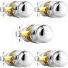 imageProbrico Interior Door Knob for Hallway Black Door Knobs Closet Door Knob Passage Door Knob with Round Ball Knob 6 PackPolished Chrome