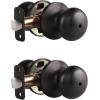 imageProbrico Keyless Privacy Door Knobs Bedroom Bathroom Locking Door Knob Brushed Nickel Door Knob with Lock No Key Modern Flat Ball Interior Door Handles 10 PackOil Rubbed Bronze
