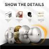 imageProbrico Keyless Privacy Door Knobs Bedroom Bathroom Locking Door Knob Brushed Nickel Door Knob with Lock No Key Modern Flat Ball Interior Door Handles 10 PackBrushed Nickel