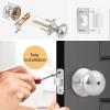 imageProbrico Keyless Privacy Door Knobs Bedroom Bathroom Locking Door Knob Brushed Nickel Door Knob with Lock No Key Modern Flat Ball Interior Door Handles 10 PackBrushed Nickel