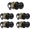 imageProbrico Keyless Privacy Door Knobs Bedroom Bathroom Locking Door Knob Brushed Nickel Door Knob with Lock No Key Modern Flat Ball Interior Door Handles 10 PackBlack