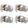 imageProbrico Keyless Privacy Door Knobs Bedroom Bathroom Locking Door Knob Brushed Nickel Door Knob with Lock No Key Modern Flat Ball Interior Door Handles 10 PackBrushed Nickel