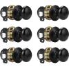 imageProbrico Keyless Privacy Door Knobs Bedroom Bathroom Locking Door Knob Brushed Nickel Door Knob with Lock No Key Modern Flat Ball Interior Door Handles 10 PackBlack