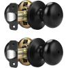 imageProbrico Keyless Privacy Door Knobs Bedroom Bathroom Locking Door Knob Brushed Nickel Door Knob with Lock No Key Modern Flat Ball Interior Door Handles 10 PackBlack