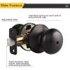 imageProbrico Keyless Privacy Door Knobs Bedroom Bathroom Locking Door Knob Brushed Nickel Door Knob with Lock No Key Modern Flat Ball Interior Door Handles 10 PackOil Rubbed Bronze