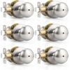 imageProbrico Keyless Privacy Door Knobs Bedroom Bathroom Locking Door Knob Brushed Nickel Door Knob with Lock No Key Modern Flat Ball Interior Door Handles 10 PackBrushed Nickel