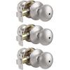 imageProbrico Keyless Privacy Door Knobs Bedroom Bathroom Locking Door Knob Brushed Nickel Door Knob with Lock No Key Modern Flat Ball Interior Door Handles 10 PackBrushed Nickel