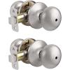 imageProbrico Keyless Privacy Door Knobs Bedroom Bathroom Locking Door Knob Brushed Nickel Door Knob with Lock No Key Modern Flat Ball Interior Door Handles 10 PackBrushed Nickel