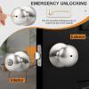 imageProbrico Keyless Privacy Door Knobs Bedroom Bathroom Locking Door Knob Brushed Nickel Door Knob with Lock No Key Modern Flat Ball Interior Door Handles 10 PackBrushed Nickel