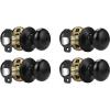 imageProbrico Keyless Privacy Door Knobs Bedroom Bathroom Locking Door Knob Brushed Nickel Door Knob with Lock No Key Modern Flat Ball Interior Door Handles 10 PackBlack