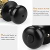 imageProbrico Keyless Privacy Door Knobs Bedroom Bathroom Locking Door Knob Brushed Nickel Door Knob with Lock No Key Modern Flat Ball Interior Door Handles 10 PackBlack