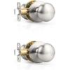 imageProbrico Passage Door Knobs Without Key Black Closet Door Knobs Interior Keyless Door Knob NoLocking Door Knobs 10 PackBrushed Nickel