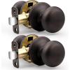 imageProbrico Passage Door Knobs Without Key Black Closet Door Knobs Interior Keyless Door Knob NoLocking Door Knobs 10 PackOil Rubbed Bronze