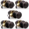 imageProbrico Passage Door Knobs Without Key Black Closet Door Knobs Interior Keyless Door Knob NoLocking Door Knobs 10 PackOil Rubbed Bronze