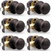 imageProbrico Passage Door Knobs Without Key Black Closet Door Knobs Interior Keyless Door Knob NoLocking Door Knobs 10 PackOil Rubbed Bronze