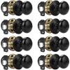 imageProbrico Privacy Door Knobs Black Round Ball Door Knobs Interior Door Knobs Bedroom Bathroom Door knobs Locking Door Knobs Without Key 10 PackBlack