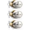 imageProbrico Privacy Door Knobs Black Round Ball Door Knobs Interior Door Knobs Bedroom Bathroom Door knobs Locking Door Knobs Without Key 10 PackBrushed Nickel