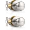 imageProbrico Privacy Door Knobs Black Round Ball Door Knobs Interior Door Knobs Bedroom Bathroom Door knobs Locking Door Knobs Without Key 10 PackBrushed Nickel