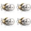imageProbrico Privacy Door Knobs Black Round Ball Door Knobs Interior Door Knobs Bedroom Bathroom Door knobs Locking Door Knobs Without Key 10 PackBrushed Nickel