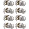 imageProbrico Privacy Door Knobs Black Round Ball Door Knobs Interior Door Knobs Bedroom Bathroom Door knobs Locking Door Knobs Without Key 10 PackBrushed Nickel