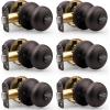 imageProbrico Privacy Door Knobs Black Round Ball Door Knobs Interior Door Knobs Bedroom Bathroom Door knobs Locking Door Knobs Without Key 10 PackOil Rubbed Bronze