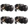 imageProbrico Privacy Door Knobs Black Round Ball Door Knobs Interior Door Knobs Bedroom Bathroom Door knobs Locking Door Knobs Without Key 10 PackOil Rubbed Bronze