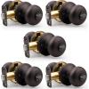 imageProbrico Privacy Door Knobs Black Round Ball Door Knobs Interior Door Knobs Bedroom Bathroom Door knobs Locking Door Knobs Without Key 10 PackOil Rubbed Bronze
