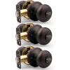 imageProbrico Privacy Door Knobs Black Round Ball Door Knobs Interior Door Knobs Bedroom Bathroom Door knobs Locking Door Knobs Without Key 10 PackOil Rubbed Bronze