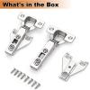 imageProbrico Soft Opening Kitchen Cabinet Hinges 50 Pairs 100 Pack Satin Nickel Face Frame Mounting Concealed Hinges for Kitchen Cupboard Hardware with Mounting Screws50