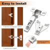 imageProbrico Soft Opening Kitchen Cabinet Hinges 50 Pairs 100 Pack Satin Nickel Face Frame Mounting Concealed Hinges for Kitchen Cupboard Hardware with Mounting Screws50