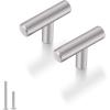 imageProbrico 50 Pack 5quot Hole Center Solid Brushed Nickel Stainless Steel Kitchen Cabinet Handles Modern Euro T Bar Pulls Kitchen Cupboard Handles Dresser Drawer Pulls 735quot LengthFurniture Hardwarehole center Single Hole