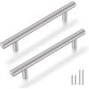 imageProbrico 50 Pack 5quot Hole Center Solid Brushed Nickel Stainless Steel Kitchen Cabinet Handles Modern Euro T Bar Pulls Kitchen Cupboard Handles Dresser Drawer Pulls 735quot LengthFurniture Hardwarehole center 6310