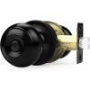 imageProbrico Black Door Knobs for Bedroom Bathroom Interior Door Knob with Round Ball Matte Black Privacy Door Knob 6 PackBlack