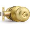 imageProbrico Black Door Knobs for Bedroom Bathroom Interior Door Knob with Round Ball Matte Black Privacy Door Knob 6 PackBrushed Brass