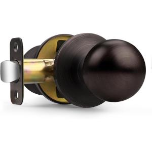 imageProbrico Closet Door Knob Brushed Nickel Passage Door Knob Without Key Interior Door Knob NoLocking Door Knob for Hallway 10 PackOil Rubbed Bronze
