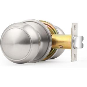 imageProbrico Interior Door Knob for Hallway Black Door Knobs Closet Door Knob Passage Door Knob with Round Ball Knob 6 PackBrushed Nickel