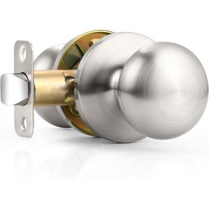 imageProbrico Passage Door Knobs Without Key Black Closet Door Knobs Interior Keyless Door Knob NoLocking Door Knobs 10 PackBrushed Nickel