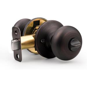imageProbrico Privacy Door Knobs Black Round Ball Door Knobs Interior Door Knobs Bedroom Bathroom Door knobs Locking Door Knobs Without Key 10 PackOil Rubbed Bronze
