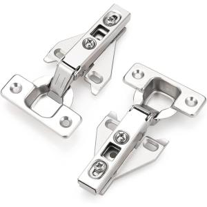 imageProbrico Soft Opening Kitchen Cabinet Hinges 50 Pairs 100 Pack Satin Nickel Face Frame Mounting Concealed Hinges for Kitchen Cupboard Hardware with Mounting Screws50