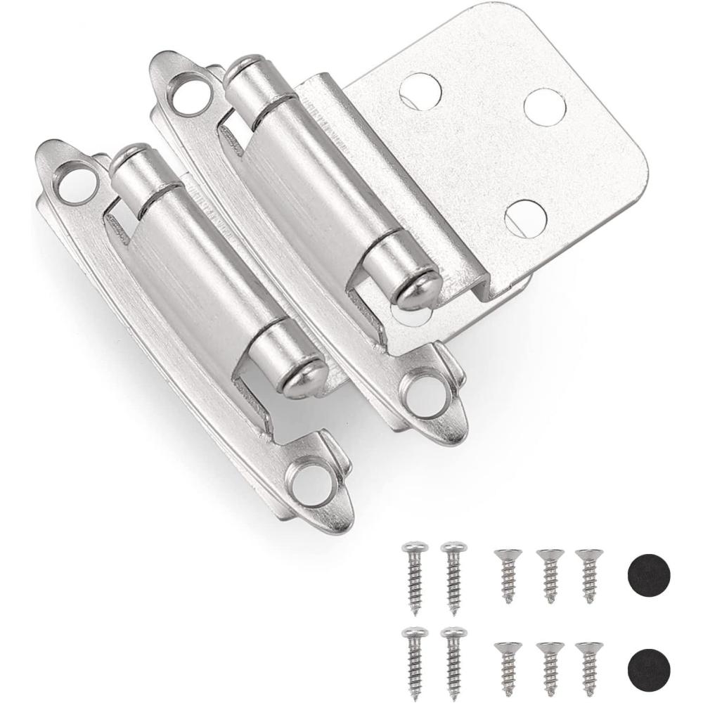 thumbnail image 2 of Self Closing Matte Black Cabinet Hinges 2-1/8 Inch Overlay 10 Pair Self- Closing Matte Black Cabinet Hinges - 2-1/8" Overlay Door Hinges With Bumpers Inch Center Drawer Pulls 2 of 11