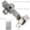 imageProbrico 1 Pair Clip On Full Overlay Frameless Hinges ampamp 25 Pack 3 inch Hole Center Black Cabinet Pulls Furniture Cabinet Door Concealed Hinges Drawer Pulls Euro T Bar Handles