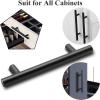 imageProbrico 12 Pack 3 Inch Hole to Hole Black Kitchen Cabinet Pulls ampamp 15 Pack  312 Cabinet Pulls Black Stainless Steel Kitchen Drawer Pulls Cabinet Pulls