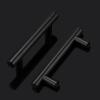 imageProbrico 15 Pack Flat Black Single Hole Cabinet Knobs 2quot Drawer Handle Pulls ampamp 30 Pack  3 Hole Center Cabinet Pulls Black Stainless Steel Kitchen Drawer Pulls Cabinet Pulls 5 inch Overall Length