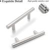imageProbrico 30 Pack 3 Inch Euro T Bar Cabinet Pulls and 10 Pack Single Hole Cabinet Knobs Bundle Stainless Steel Kitchen Cabinet Handles Satin Nickel Drawer Pulls Knobs