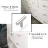 imageProbrico 30 Pack 3 Inch Euro T Bar Cabinet Pulls and 30 Pack Single Hole Cabinet Knobs Bundle Stainless Steel Kitchen Cabinet Handles Satin Nickel Drawer Pulls Knobs