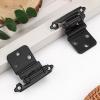 imageProbrico Satin Nickel Cabinet Hinges 38 Inch Overlay Door Hinges for Kitchen Cabinets  5 Pair10 Pieces Decorative Self Closing Cupboard Hinges Face MountMatte Black