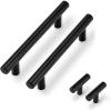 imageProbrico 15 Pack Flat Black Single Hole Cabinet Knobs 2quot Drawer Handle Pulls ampamp 30 Pack  5 Cabinet Pulls Black Stainless Steel Kitchen Drawer Pulls Cabinet Pulls